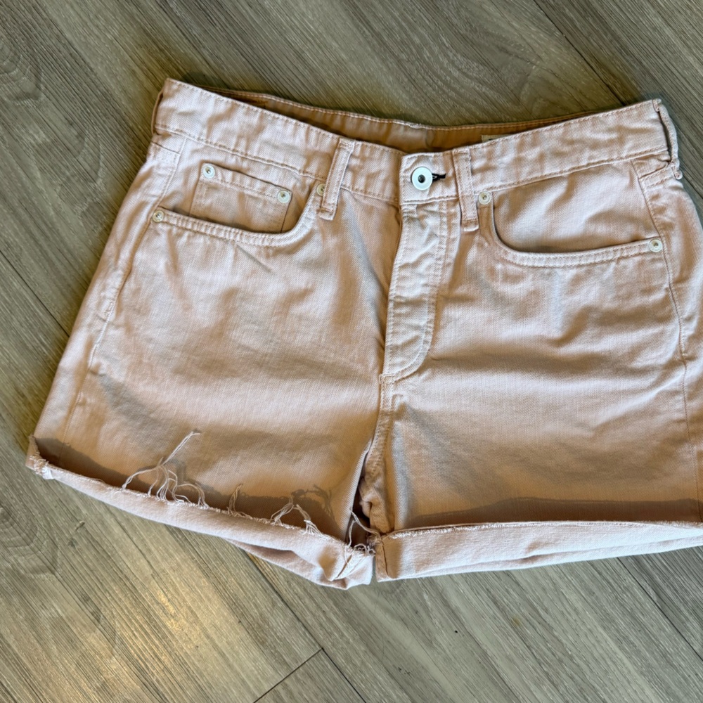 NWOT - Rag & Bone Pale Pink Denim Cutoff Shorts - Size 28